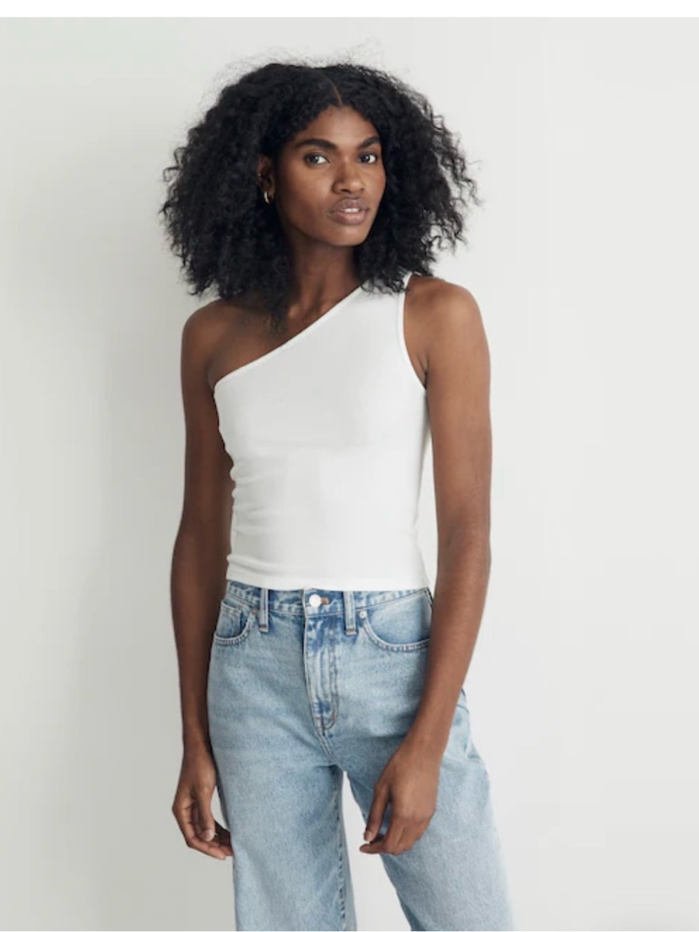 NWT Madewell Supima Rib One-Shoulder Tank, Size L
